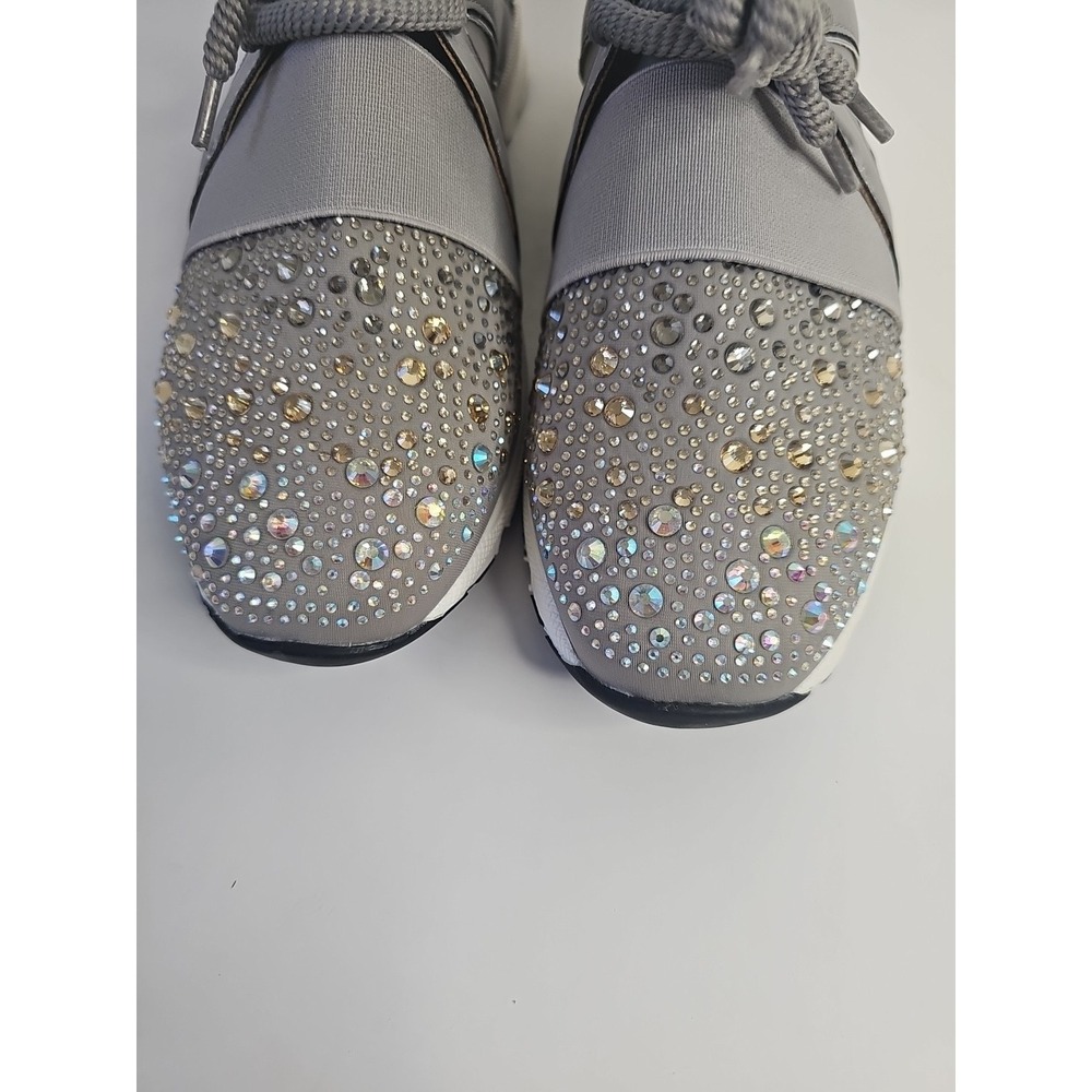 Carvela Women's Lament Bling Embellished Sneakers  Gray Size 38.5 - Picture 8 of 10